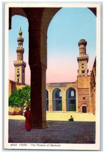 c1930's View Of The Mosque Of Barkook Cairo Egypt Unposted Vintage Postcard 