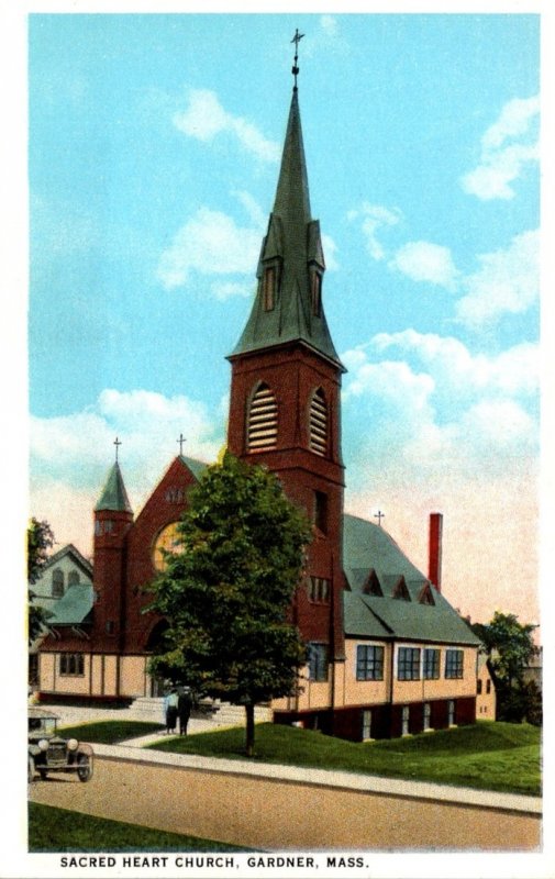 Massachusetts Gardner Sacred Heart Church Curteich