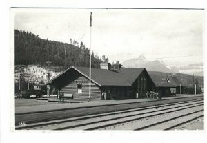 Lake Louise Canadian Railroad Station Train Depot RPPC Real Photo Postcard