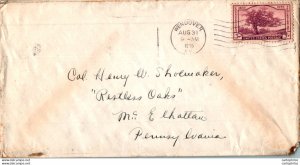 US Cover The charter Wendover 1935 for Pen