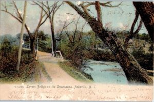 1907 Lovers Bridge on the Swannanoa Asheville NC Postcard