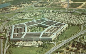 Postcard Pentagon At One Time During World War II Huge Concourse Arlington VA