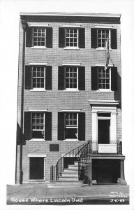 Washington DC 1950s RPPC Real Photo Postcard House Where President Lincoln Died