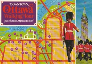 Canada Map Of Downtown Walking Tour Ottawa Ontario