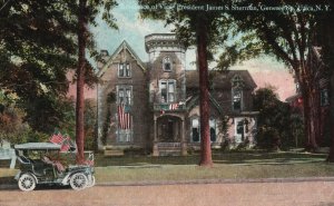 Vintage Postcard 1910 Residence Vice Pres. James Shernan Genesee Utica New York