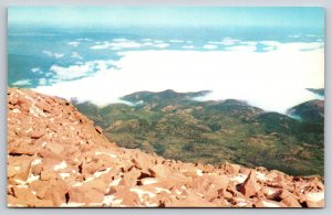 Colorado~View From Pikes Peak Highway~Clouds Hanging Low~Vintage Postcard