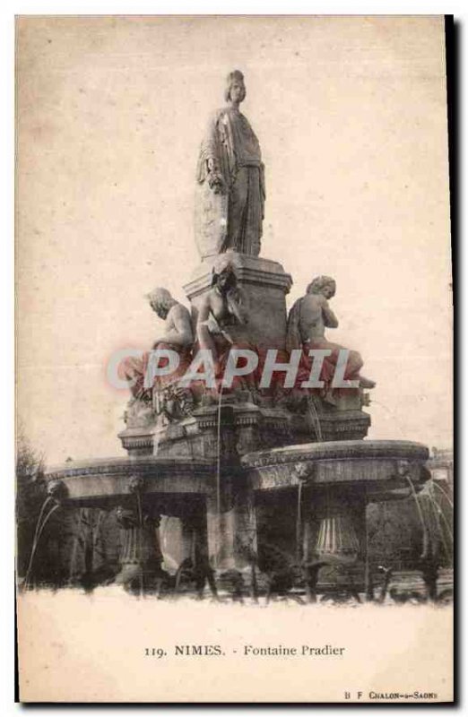 Postcard Old Nimes Fontaine Pradier