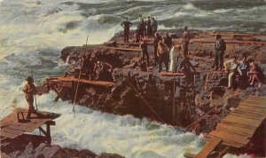 Indians Fish, Celilo Falls Columbia River, Oregon OR Postcard