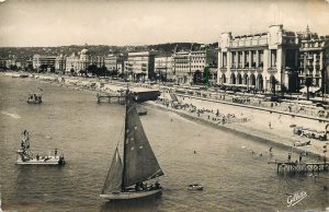 Sailing boats navigation themed postcard France Nice sailboat dive terrace