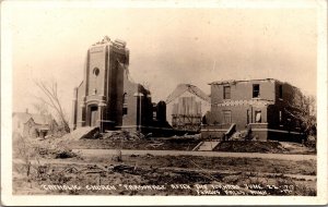 Real Photo PC Catholic Church Parsonage After Tornado Fergus Falls Minnesota