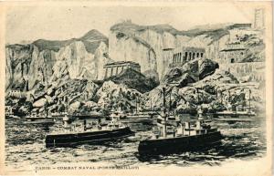 CPA AK PARIS EXPO 1900 combat naval Porte Maillot (700113)