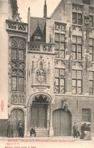 Vintage Postcard 1900's Bruges Porche De La Bibliotheque Tancien Tonlieu France