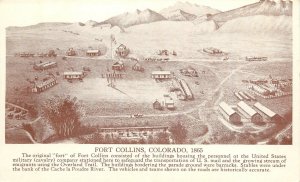 1930s Fort Collins Colorado Birdseye View Military Postcard 25-11952