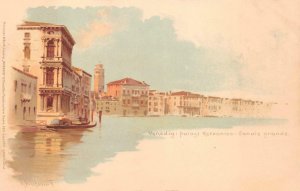 VENEDIG PALACE REZZONICO CANAL VENICE ITALY ARTIST SIGNED POSTCARD (c. 1900)