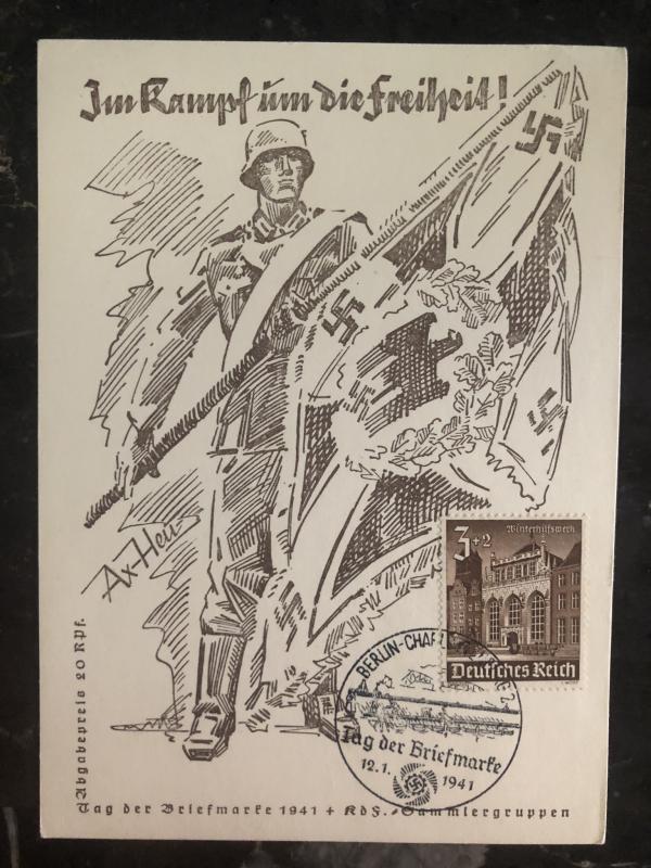 1941 Berlin Germany Patriotic Postcard cover The fight for freedom