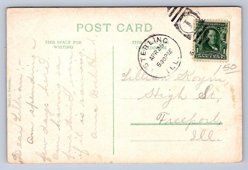 K7/ Sterling Illinois Postcard c1910 Carnegie Library Building 579