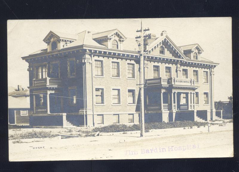 RPPC SALINAS CALIFORNIA JIM BARDIN HOSPITAL BUILDING OLD REAL PHOTO POSTCARD