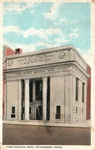1923 First National Bank Landmark Waynesboro Pennsylvania PA Vintage Postcard