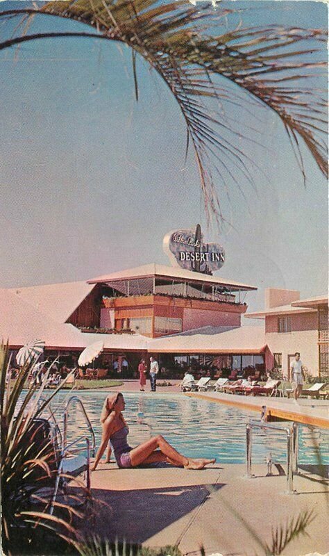 Nevada Las Vegas Wilbur Clark's Desert Inn 1952 Swimming Pool Postcard 22-1280