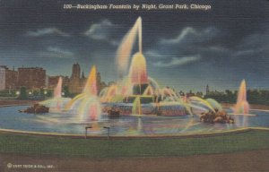 CHICAGO Illinois 1930-40s  Buckingham Fountain by Night Grant Park