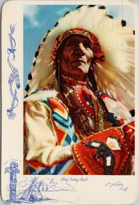 Chief Sitting Eagle First Nations Indigenous Vintage UNUSED Postcard F44