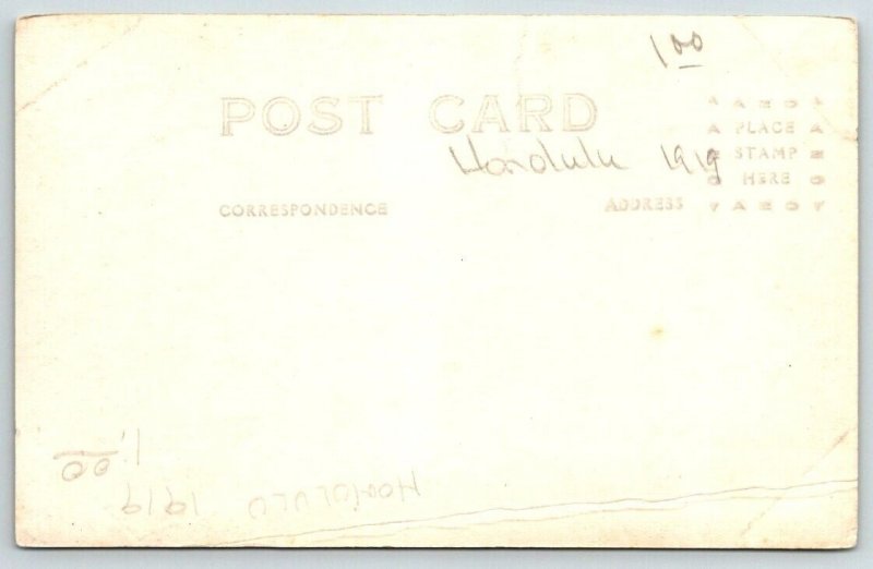 RPPC   1919  Honolulu  Hawaii  Postcard
