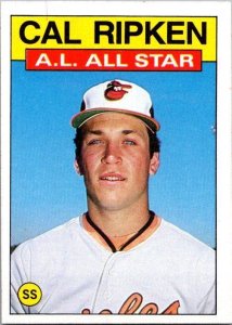 1986 Topps Baseball Card AL All Star Cal Ripken sk10682
