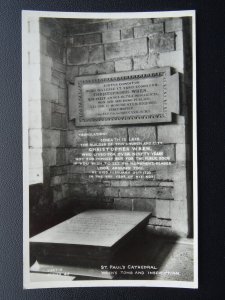 London CHRISTOPHER WREN'S TOMB St.Paul's Cathedral - Old RP Postcard by Vectis