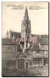 Caudebec-en-Caux Old Postcard L & # 39eglise Notre Dame tower facade of Rouen...