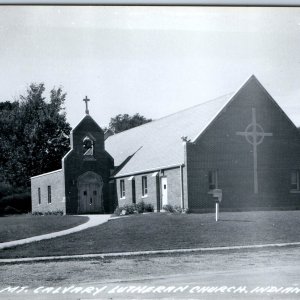 c1960s Indianola, IA RPPC Mt Calvary Lutheran Church Real Photo Postcard A104