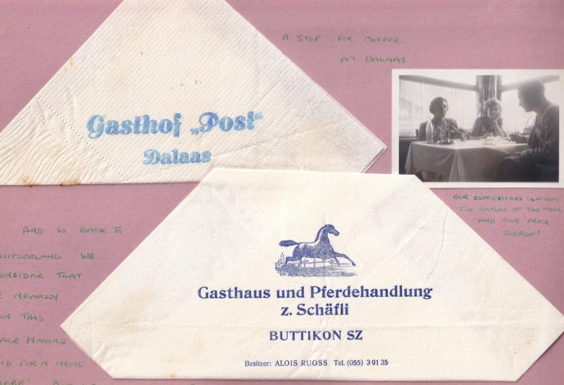 Gastof Post Dalaas Buttikon Austria 2x Restaurant Serviette s & Photo