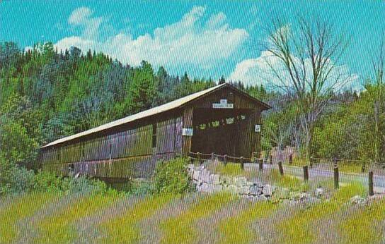 Covered Bridge Old Covered Wood Bridge Spans The Connecticut River Between La...