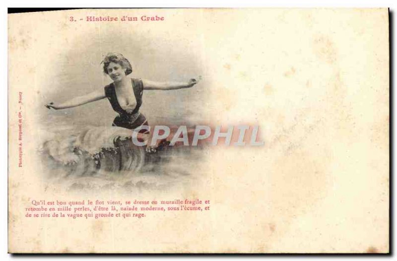 Old Postcard Fantasy History of Female Crab & # 39un