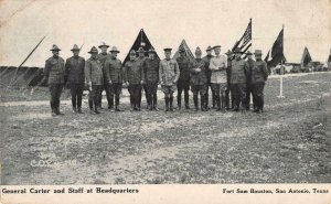 General Carter Fort Sam Houston San Antonio, TX 1910s WWI RARE Antique Postcard