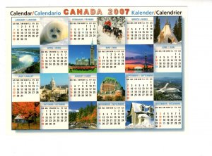 Large 5 X 7  Calendar Postcard, 2007 Images of Canada