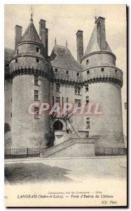 Old Postcard Langeais Indre et Loire Gate Entree du Chateau