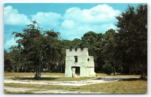 1950s ST SIMONS ISLAND GA RUINS AT FORT FREDERICA UNPOSTED POSTCARD P3795