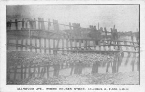 Columbus Ohio 1913 FLOOD Postcard Where Houses Stood