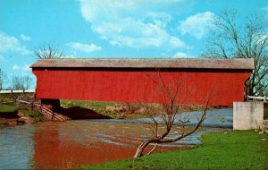 Covered Bridge Swartz Covered Bridge Over Sandusky River Harpster Ohio