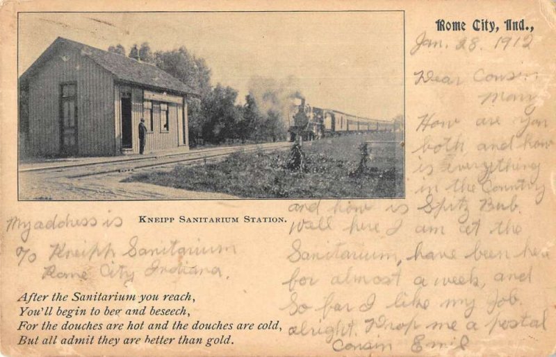 Rome City Indiana Kneipp Sanitarium Station Vintage Postcard AA15332