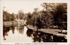 Belfountain Ontario ON Scene at CW Mack's Summer Home Real Photo Postcard E36