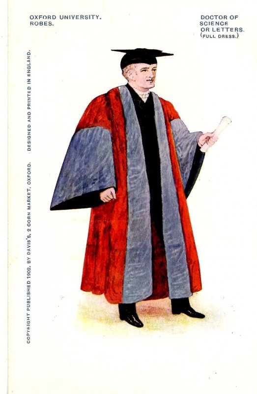 Oxford University Robes - © 1902. Dr. of Science or Letters (Full Dress)