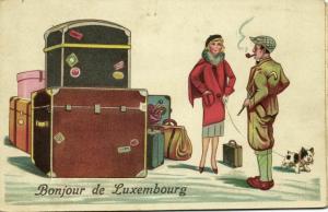 luxemburg, LUXEMBOURG, Suitcase Leporello (1930s) Postcard