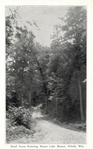 Vintage Road Scene Entering Boyd's Mason Lake Hotel Resort Fifield Wisconsin WI