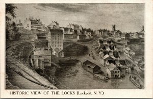 Postcard NY Niagara County Lockport Historic View of the Locks ~1920 M57