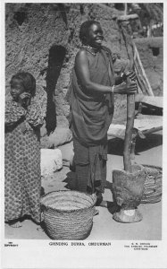 US5417 grinding durra omdurman types folklore  real photo sudan africa