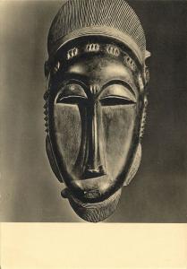 ivory coast, African Baule Baoulé Mask (1950s) Hoa-Qui RPPC