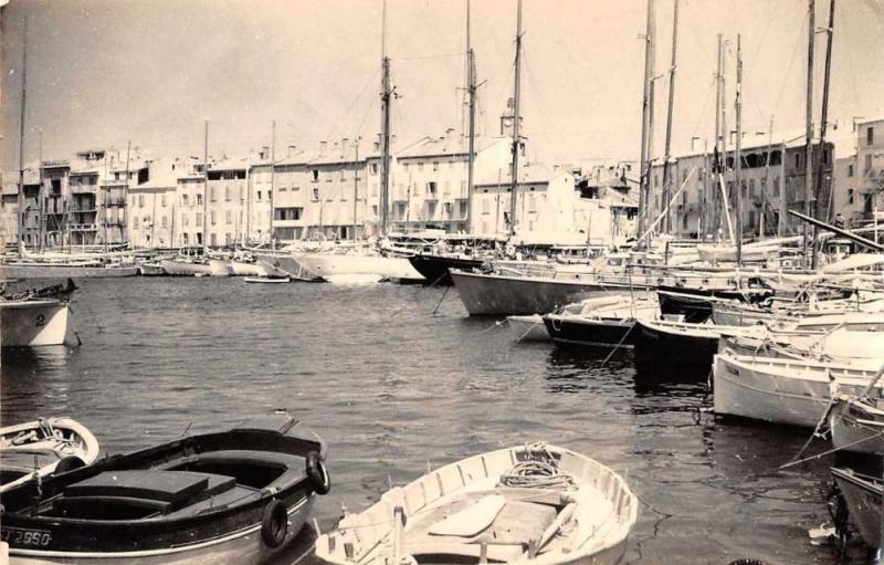 St Tropez France Harbor View Real Photo Vintage Postcard JB626162