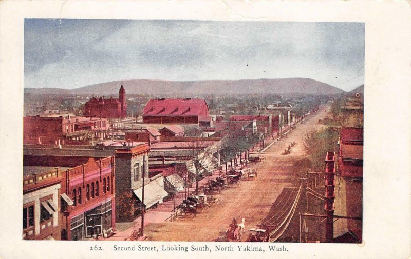 NORTH YAKIMA Second Street Looking South Washington Scene ca 1907 Postcard