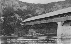 Postcard RPPC Photo New Hampshire Orford Old Covered Bridge Conn River 22-12060